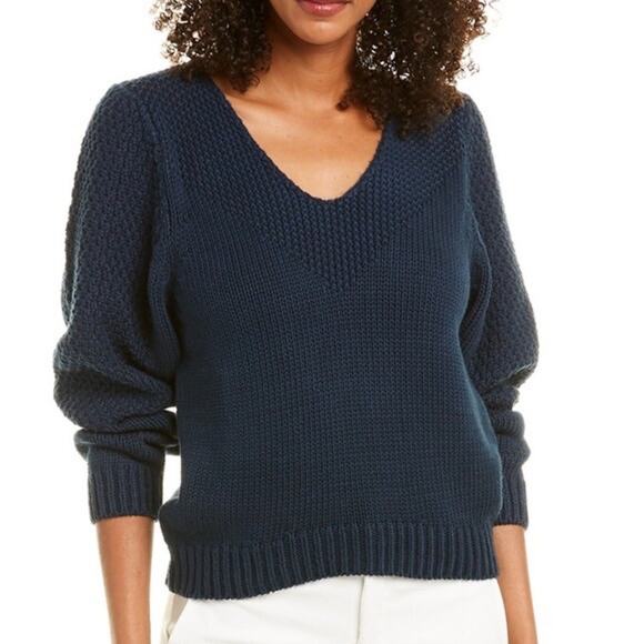 BROCHU WALKER Kara Vee Sweater in Navy - Picture 2 of 15